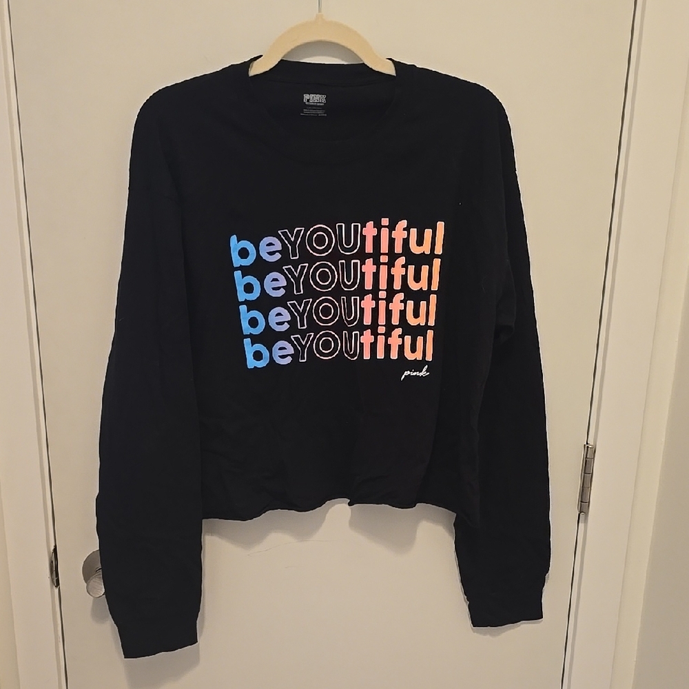 Black Graphic Long Sleeve Top